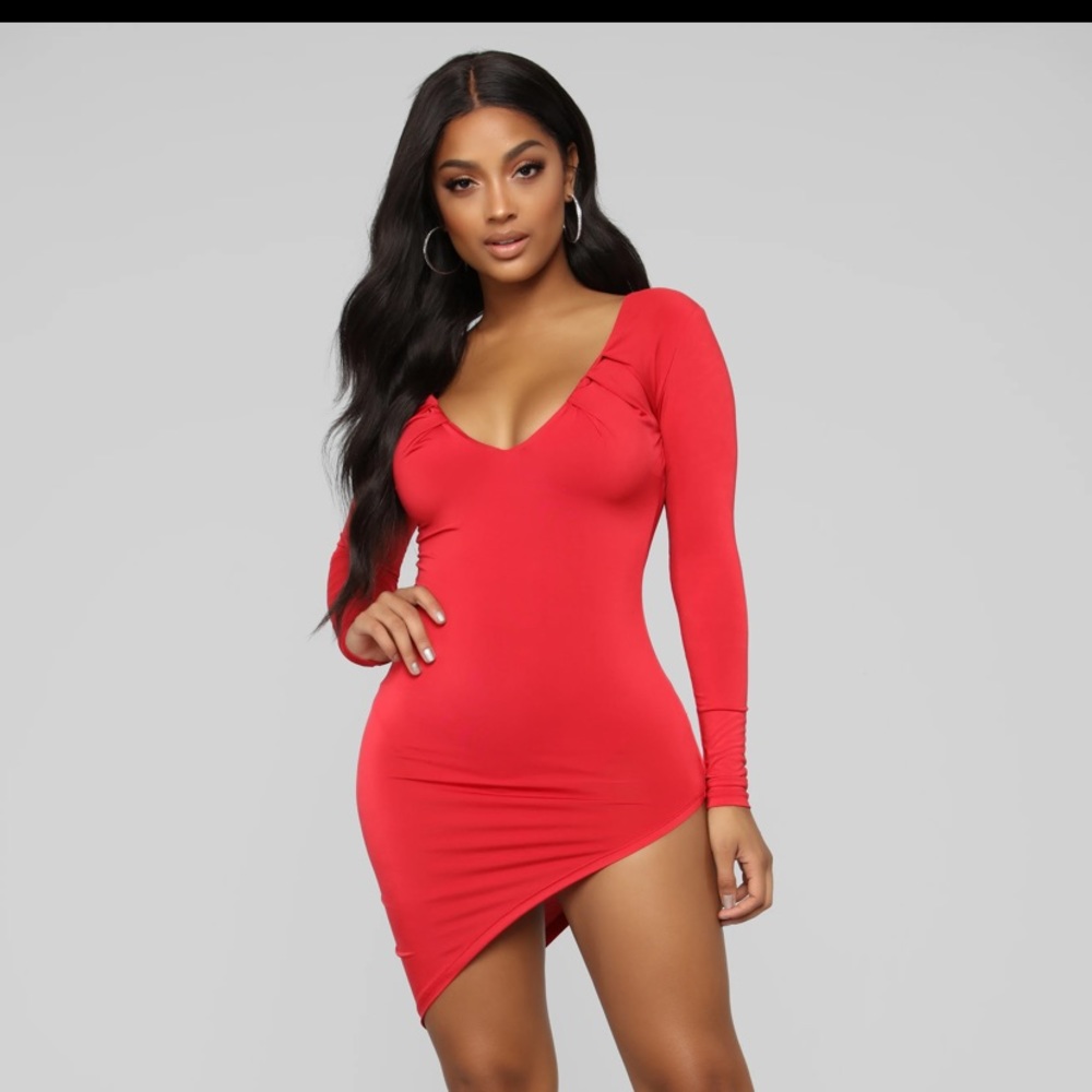 Sexy Red Asymmetrical Dress